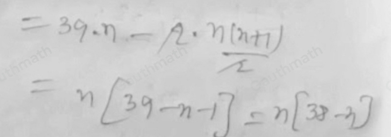 Express in sigma notation. 37+35+33+31+29+27 n=15 【-2n+41】 Σ n =16【-2n+39】 Σ n=1 6 【-2n+32〗 n=1 5【-2n+37】