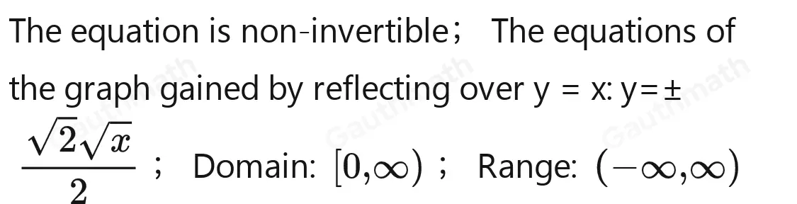 Which equation can be simplified to find the inverse of y=2x2 ？ 1/y =2x2 y= 1/2 x2 -y=2x2 x=2y2