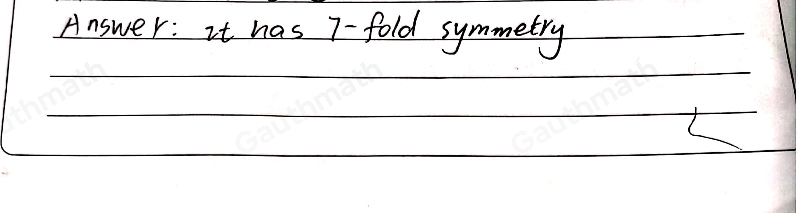 Which statements are true about the reflectional symmetry of a regular heptagon? Select two options. It has only 1 line of reflectional symmetry. A line of symmetry will connect 2 vertices. A line of symmetry will connect a vertex and a midpoint of an opposite side. It has 7-fold symmetry. A line of symmetry will connect the midpoints of 2 opposite sides.