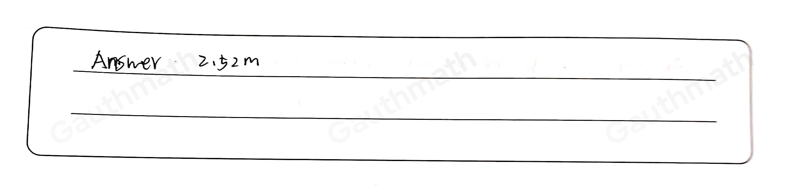 A pair of ladders whose lengths are 4.2 m and 5.6 m are leaned onto a wall such that they reach the same height. The base of the longer ladder is 1.96 m further away from the base of the wall then the base of the shorter ladder. The distance of the shorter ladder form the wall is: