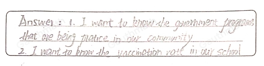 Learning Task 2 Direction: Write one problem statement for each subject area that Statistics can solve.