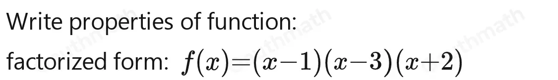 What is the completely factored form of fx=x3-2x2-5x+6 ? fx=x+2x-3x+6 fx=x+2x-3x-6 fx=x-2x+3x-1 fx=x+2x-3x-1