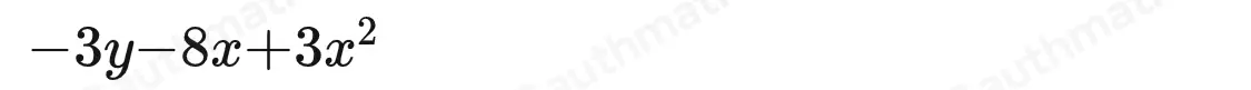 Simplify the following expression: 7y+2x-10y+3x2-10x