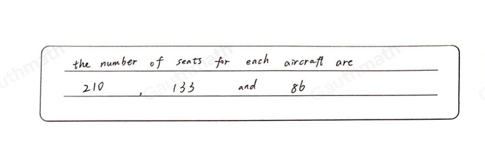 The first aircraft has 77 more seats than the second aircraft. The third aircraft has 47 fewer seats than the second aircraft. If their total number of seats is 429, find the number of seats for each aircraft.