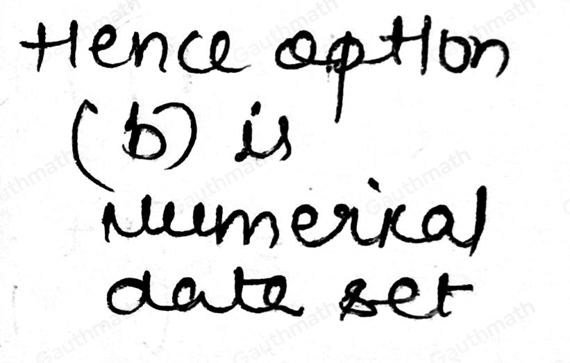 5. It is a type of data that can be expressed in numbers. A. Categorical data set B. Numerical data set C. Statistics D. Statistical question