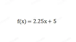 01:31:01 A store offers packing and mailing services to customers. The cost of shipping a box is a combination of a flat packing fee of $ 5 and an amount based on the weight in pounds of the box, $ 2.25 per pound. Which equation represents the shipping cost as a function of x, the weight in pounds? fx=2.25x+5 fx=5x+2.25 fx=2.25x-5 fx=5x-2.25