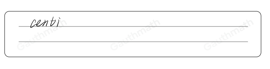 One one-hundredth meter means the same as _meter. 1. centi 2. peri 3.kilo 4. mili