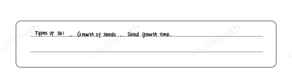 3. A housewife wanted to know which soil is best for her pechay plants: the soil purchased from an online seller, soil from her backyard compost or the soil underneath the nearby bamboo tree. She planted 30 pechay seeds into each soil source and then compared the growth of pechay after a month. Independent variable:_ Dependent variable:_ Extraneous variable:_