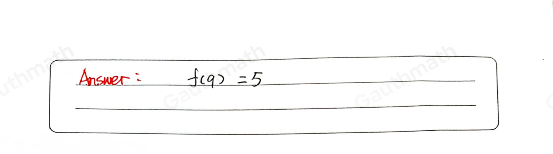 Consider the function represented by the table. The ordered pair given in the bottom row can be written using function notation as f9=5 f5=9 f5,9=14 f9,5=14,