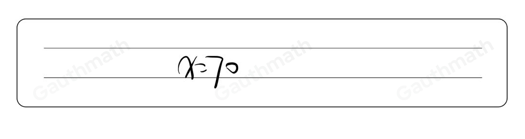 Two parallel lines are crossed by a transversal. What is the value of x? x=40 x=70 x=110 x=130