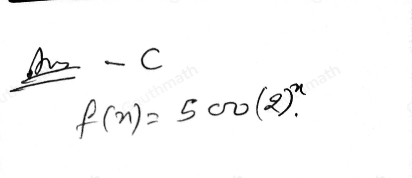 Which equation represents an exponential function with an initial value of 500? fx=1005x fx=100x5 fx=5002x fx=500x2